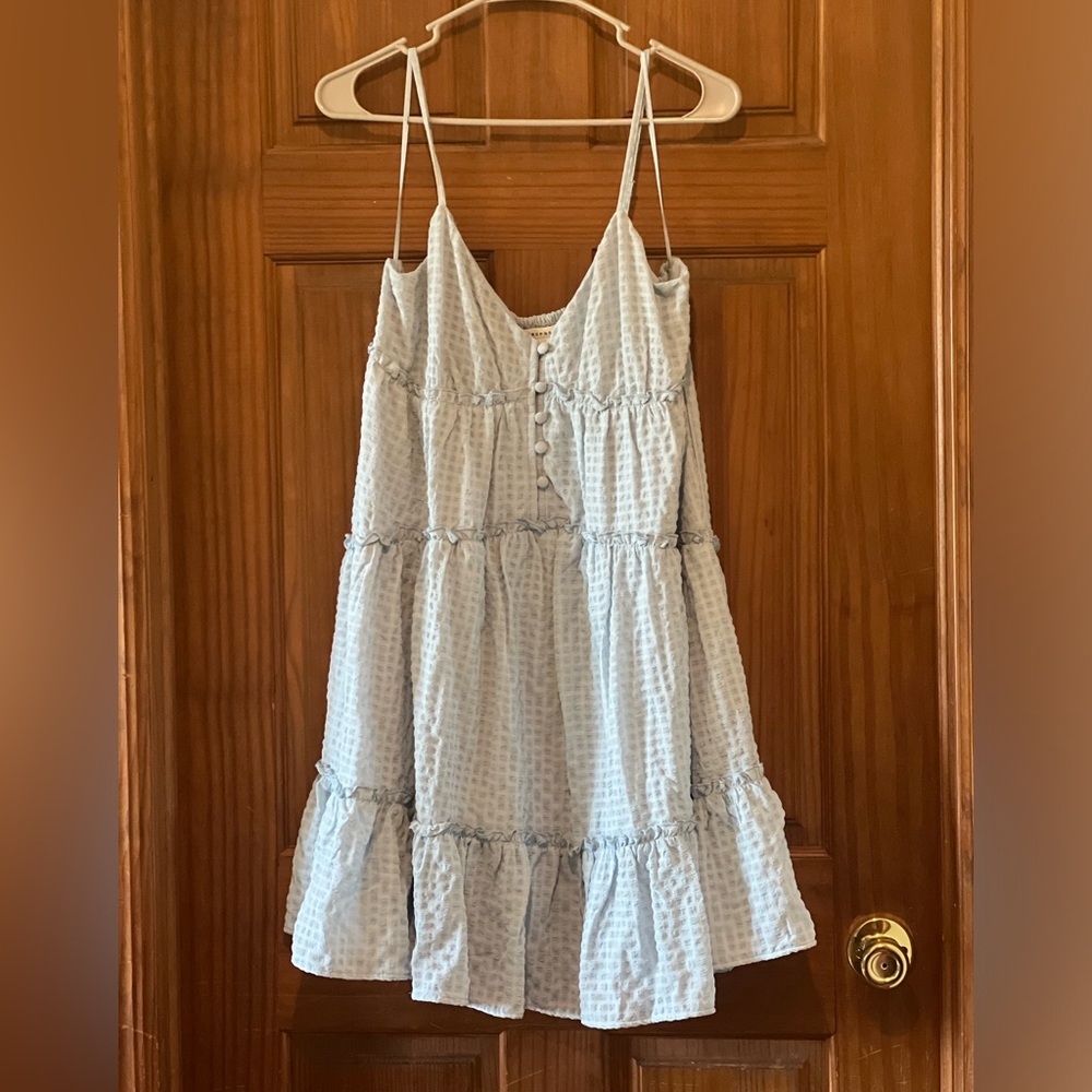 Light blue, ruffled, casual dress spring/ summer